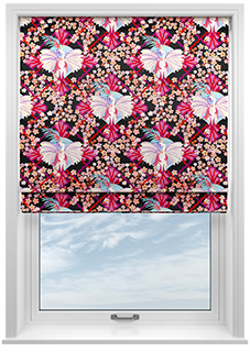 Faded Glamour, Fairground Black - Twist&Fit Roman Blind